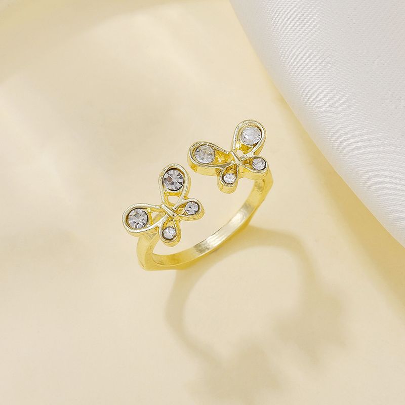 Farbenfroher Schmetterlingsring aus Perlmutt-Emaille für Damen, exquisites, einzigartiges Nischendesign, hochwertiger offener Ring, neue Hand_voghion.com