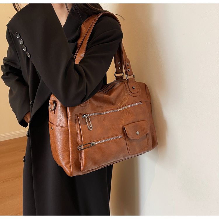 Rejsetaske Stor Kapacitet Vintage Motorcykeltaske Mode Korte Forretningsrejser Enkelt Skulder Crossbody Taske Afslappet Tote Taske_voghion.com