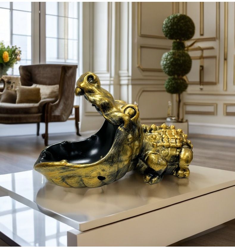 Nordic Entryway Cabinet Ornament Crocodile Animal Craft Personalized Key Candy Storage Living Room Decoration_voghion.com