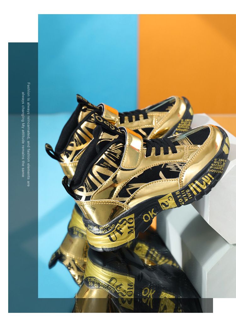 Kids' shoes Boys shoes boys high top sports shoes 6 12 years old autumn and winter new leather and cotton children's running shoes wear resistant_voghion.com
