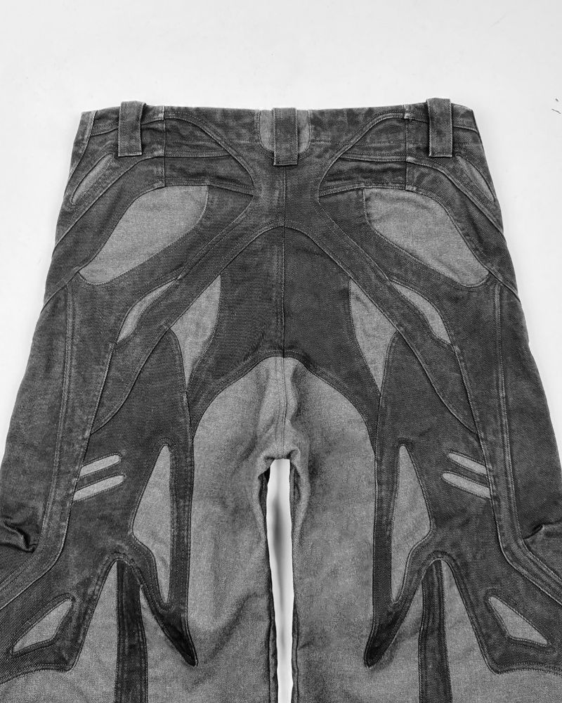 "Y2K Streetwear Patchwork Jeans für Herren – Hohe Taille, Loose Fit, Distressed Denim (S-XXL)"_voghion.com