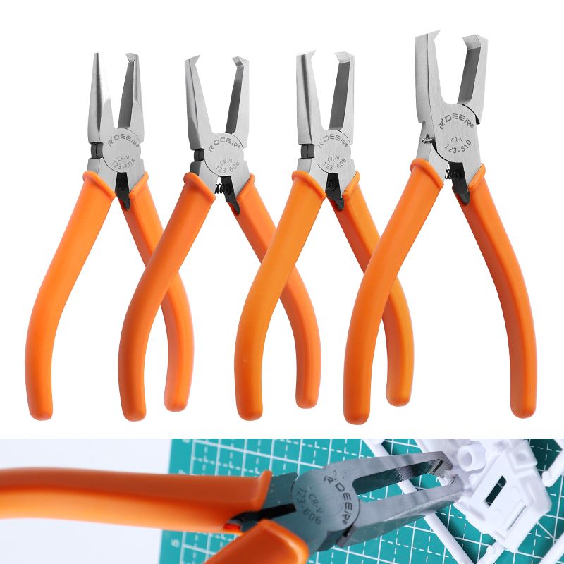 Plastic Cutting Pliers 90 Degree Double-Edged CR-V Tip Cutter Nipper with 4/6/8/10mm Flush Jaw for Sprue Burrs Cutting Hand Tool_voghion.com