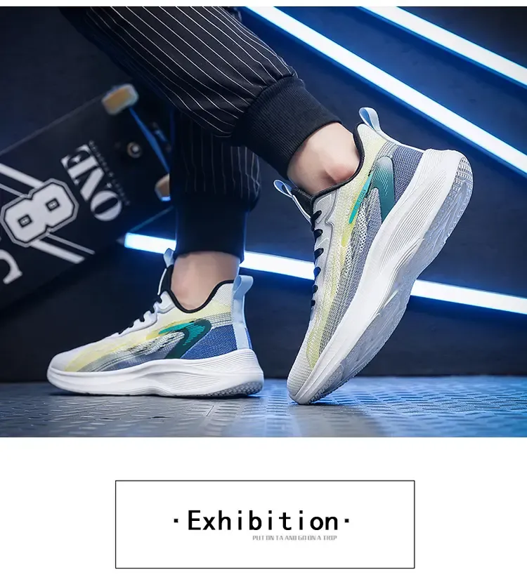 Men's Sneakers Thick Soled Plus Size Platform Light Tenis Masculino Running Sneaker Mesh Breathable Training Casual Shoes 2024_voghion.com