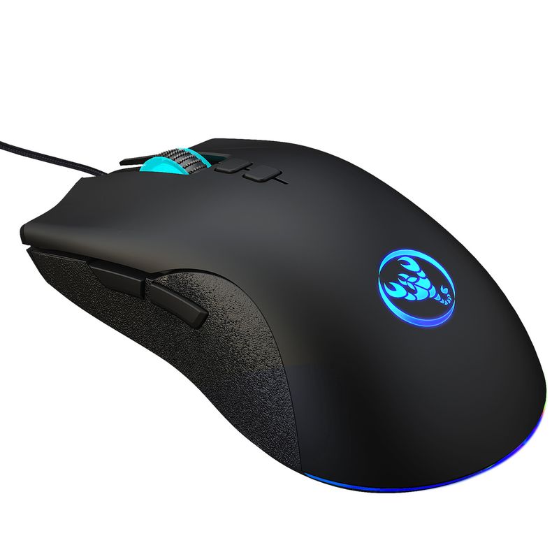 A883 krāsaina kvēlojoša 7D spēļu pele, Esports vadu pele 6400dpi regulējama makro programmēšana_voghion.com