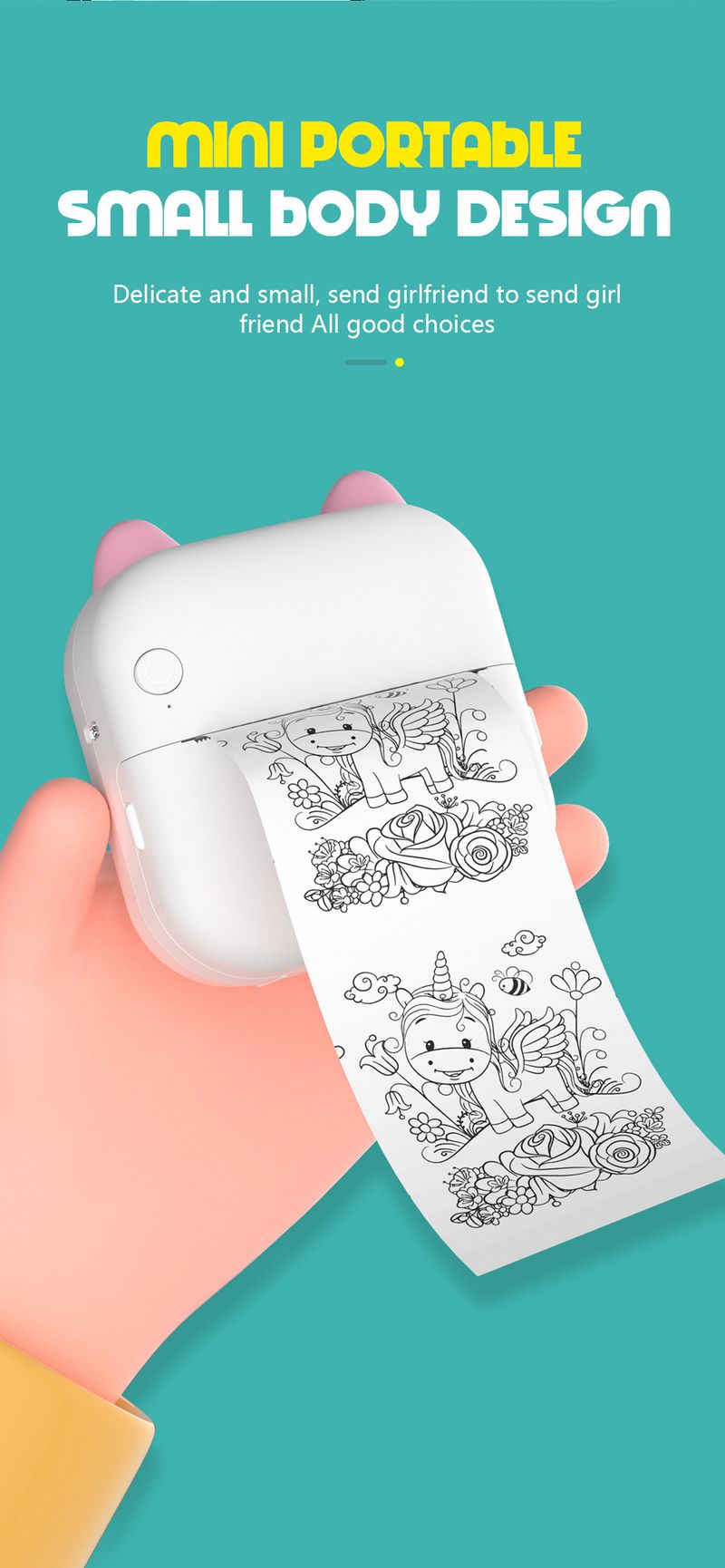 New mini printer portable small household can be connected to mobile phone Bluetooth photo label printer_voghion.com