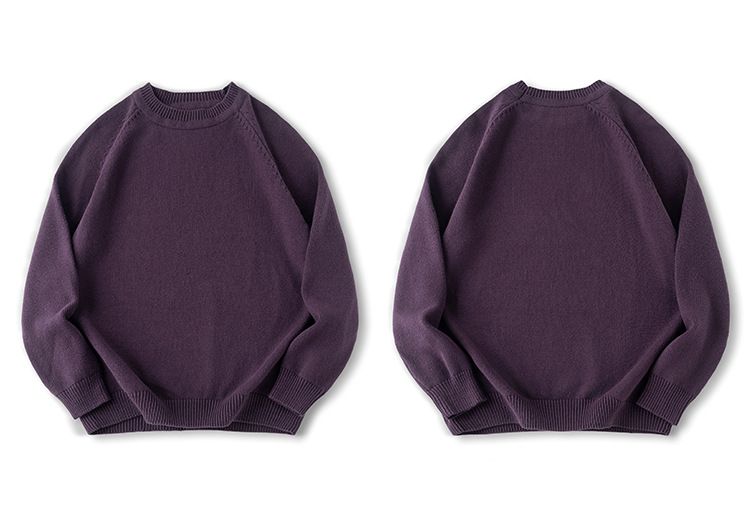 Pull col rond urbain en maille – Pull oversize en mélange de coton de qualité supérieure pour streetwear (S-4XL, épaules tombantes, design color-block)_voghion.com