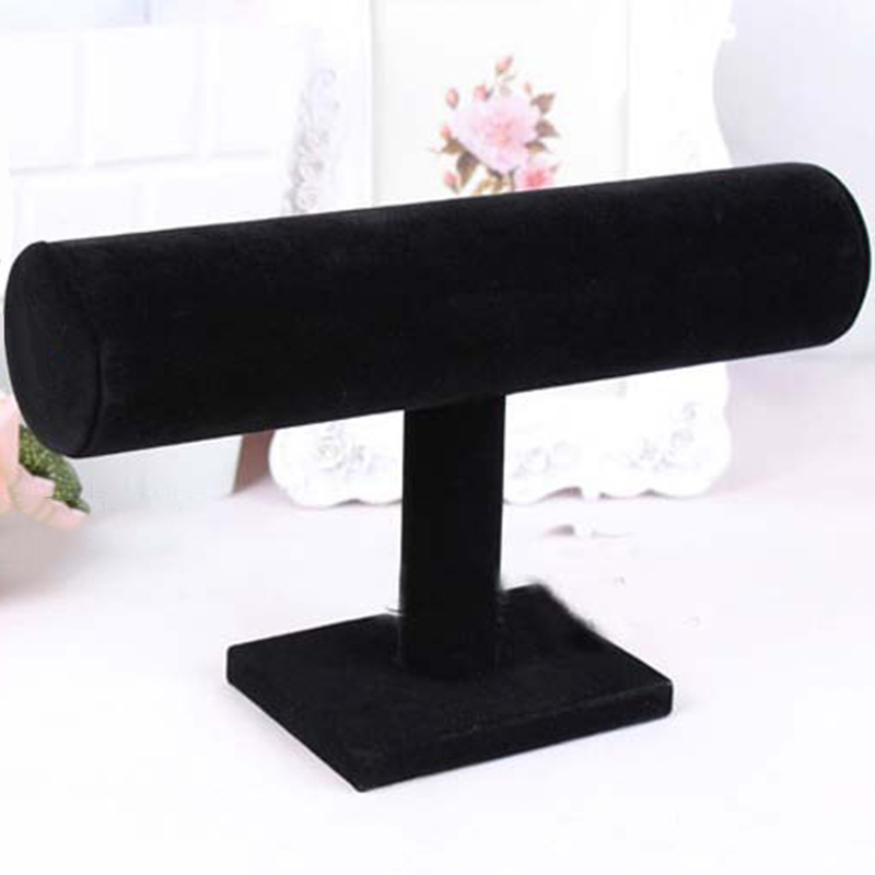 Qianbihe Fashion Catifea Brățară Brățară Colier Bijuterii Stand de Afișare Organizator-Negru_voghion.com