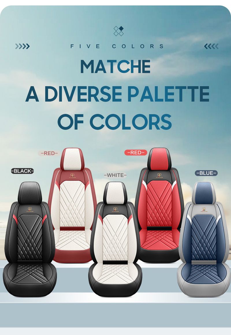 Set completo di coprisedili per auto in stile business a 5 posti, in pelle PU impermeabile di alta qualità, universali, adatti per la maggior parte di auto, camion e_voghion.com