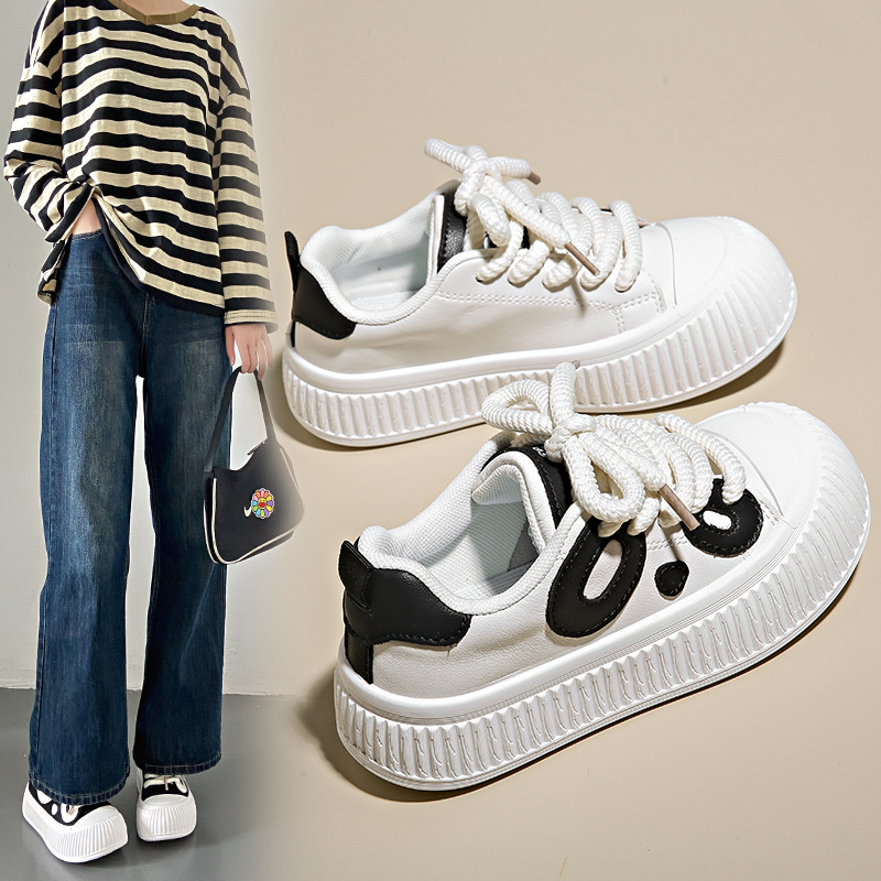 2024 Frühjahr Neue Panda Songcake Vielseitig Casual Dicke Sohle Student Koreanische Täglichen Bord Schuhe Live Broadcast XT88_voghion.com
