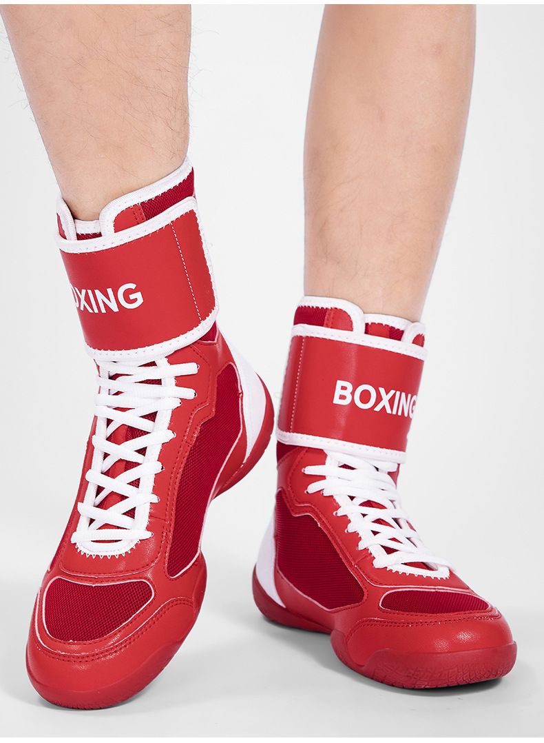 Men's Large Size High Top Comfortable Wrestling Shoes Combat Training Anti-slip Boxing Shoes_voghion.com