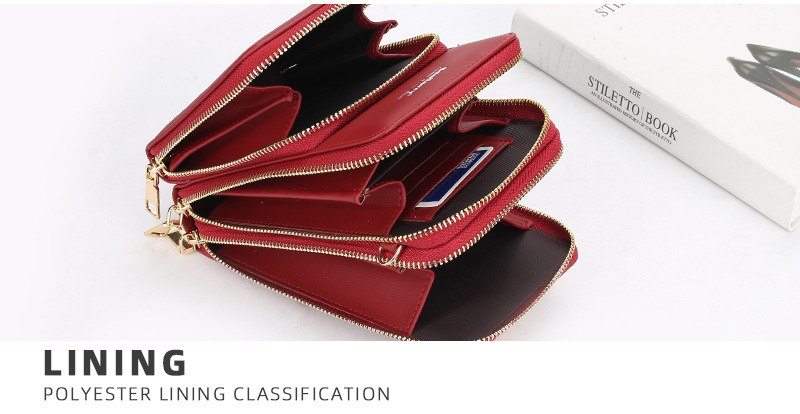 Women's Bags ladies wallet version three fold large capacity zipper crossbody women's bag multi card slot mobile phone bag wholesale_voghion.com