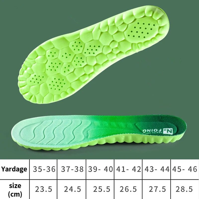 1pair Comfort Sport Breathable Insoles For Shoes Sole Rubber Cushion Running Shock-Absorbant Deodorization Soft Pad_voghion.com