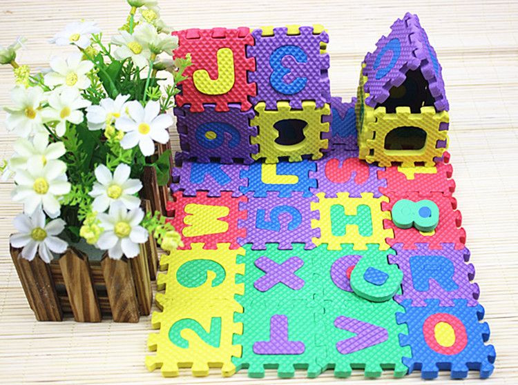 Giocattoli per bambini Giocattoli educativi per bambini Puzzle alfanumerico in schiuma da 36 pezzi, versione spessa_voghion.com