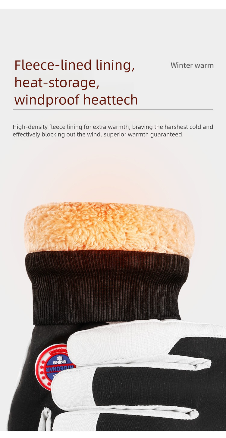 Ski For Men And Women, Winter Fleece-Lined, Thickened, Windproof, Waterproof, Non-Slip, Touchscreen, Outdoor Riding,_voghion.com