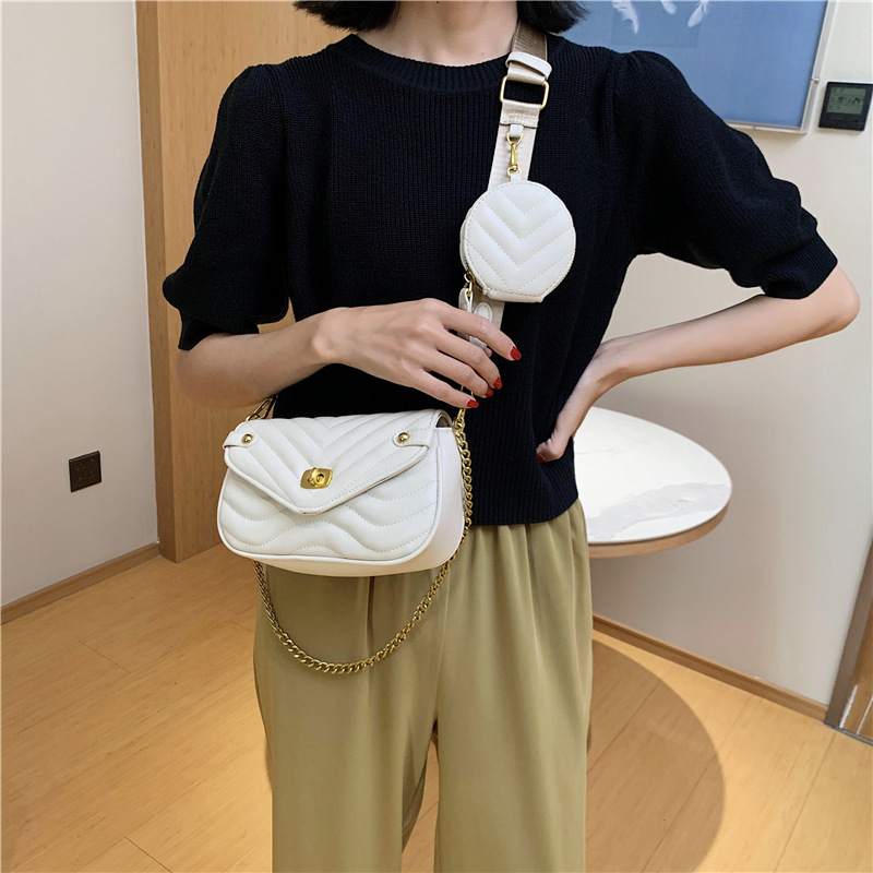 Borsa da donna 2023 Nuova borsa in filo da ricamo Borsa versatile con tracolla larga Borsa a tracolla con catena Borsa per ascella_voghion.com