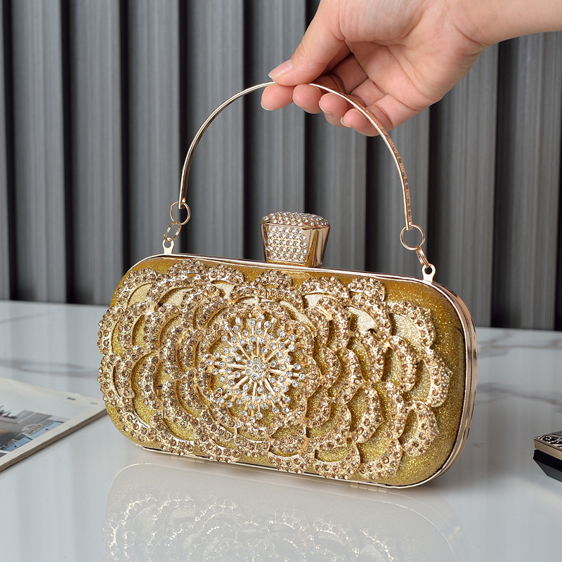 ladies' dinner bag, versatile diamond-encrusted banquet clutch bag, dress handbag, women's bag_voghion.com