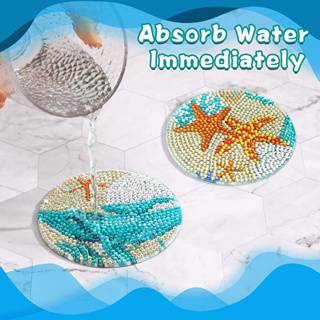 8pc/sets Diamond Painting Coasters with Holder Beautiful Patterns Diamond Art Coasters DIY Diamond Handicrafts Home decoration Gift_voghion.com