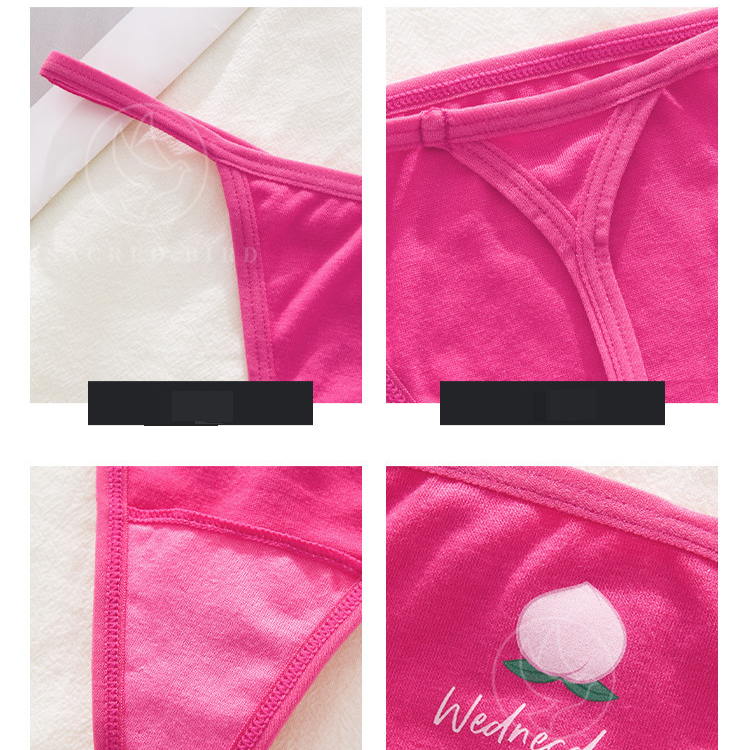 Personalized Fruit Print Sexy Japanese Cotton Thin Breathable Women's Thong T Type Free To Take Off Fiess Sports_voghion.com