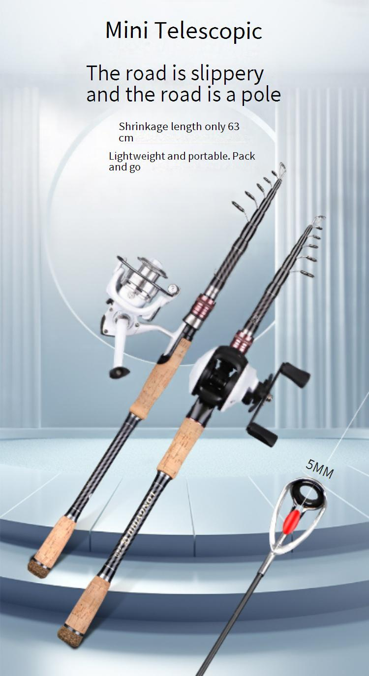 Carbon Telescopic Road Sub-rod Portable Short Section Fishing Rod M Adjustable Light Hard Gun Handle Straight Handle Sea Rod Road Slide Rod_voghion.com