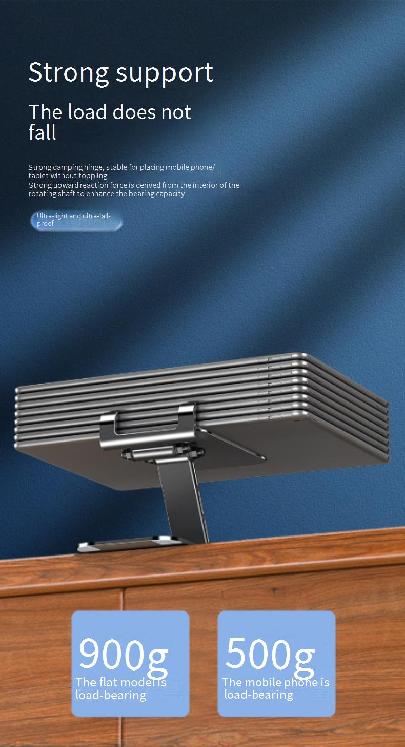 Xiangzhongbao Portable Aluminum Alloy Foldable Phone Stand With 360° Rotation For Smartphones And Tablets - Ideal For Streaming, Office, And Home Use_voghion.com