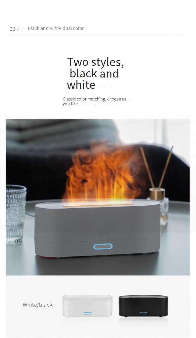 7-Color LED Flame Aroma Diffuser & Humidifier With USB, Quiet Operation, Auto Shut-Off, 8H Timer For Home, Office, Spa_voghion.com