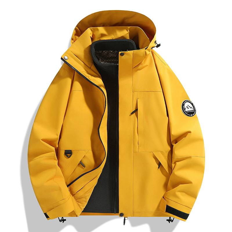 Unisex 3-in-1 Waterproof Hiking Jacket - Windproof Mountain Shell With Detachable Fleece Lining_voghion.com