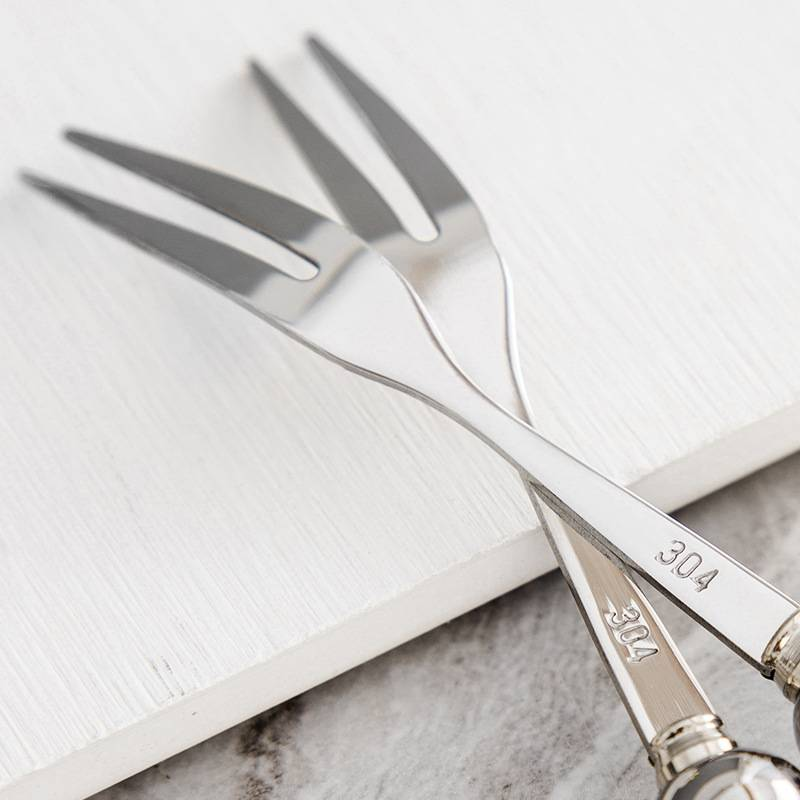 Light Luxury Ins Pearl Fruit Fork Set Creative Colorful Ceramic Storage Jar Household SUS 304 Fork Fruit Fork Jar 6 Forks A Ceramic Jar_voghion.com