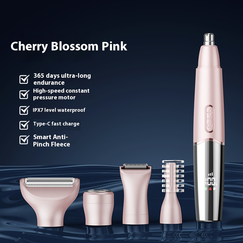 Premium Electric Nose Hair Trimmer With LED Display - Rechargeable & Waterproof - Multi-Functional Grooming Kit For Men & Women_voghion.com