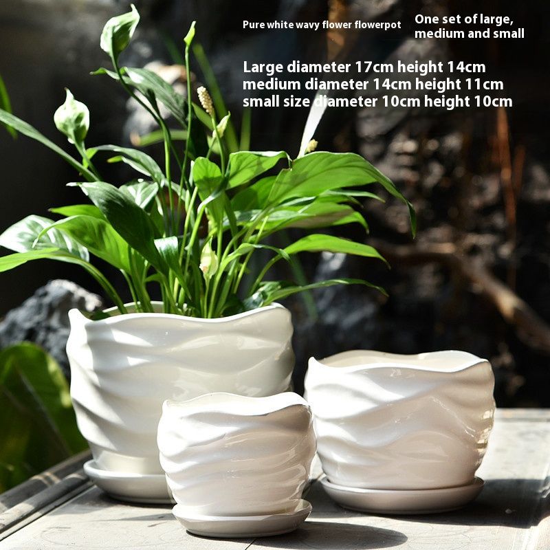 Elegantes Blumentopf-Set aus Keramik – handgefertigte dekorative Pflanzgefäße für Zuhause, Büro und Garten (verschiedene Größen und Stile)_voghion.com