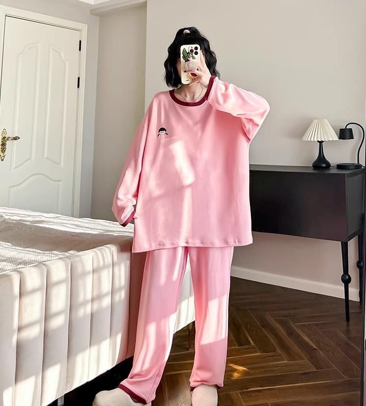 2025 Autumn/winter Home Suit Set, Long Sleeved Sleepwear Set, Can Be Worn Externally, Sports Suit, Long Pants, Casual Cartoon Pullover_voghion.com