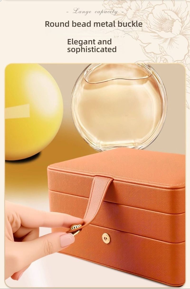 Coffret à bijoux de luxe – Rangement multicouche en similicuir avec miroir pour boucles d'oreilles, colliers et bagues (doublure en velours élégante, design à 3 niveaux)_voghion.com