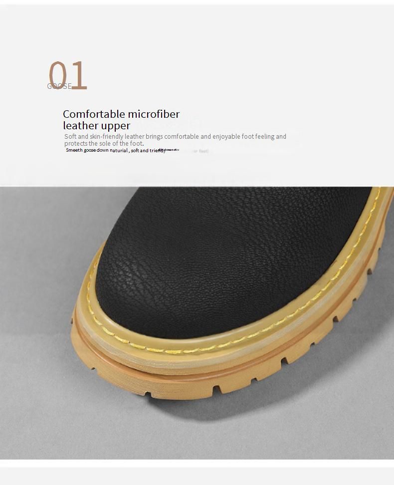 Stivali da lavoro antiscivolo da uomo - Stivali alti da esterno Martin con soletta in EVA ammortizzata, tomaia in PU resistente e suola in gomma antiscivolo per l'escursionismo_voghion.com