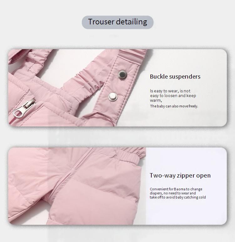 Korean Style Kids Winter Puffer Jumpsuit – Warm Detachable Overalls Set With Hood (80-110cm, 6 Colors)_voghion.com