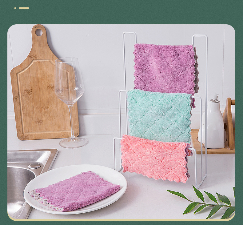 3 pçs/5 pçs/10 pçs toalha de microfibra absorvente pano de limpeza de cozinha antiaderente óleo prato toalha trapos guardanapos utensílios de mesa toalha de limpeza doméstica_voghion.com