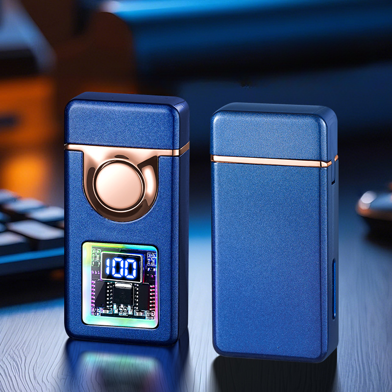 Trendy Voice-Controlled Black Technology Induction Ignition Windproof Dual Flame High-Value Lighter_voghion.com