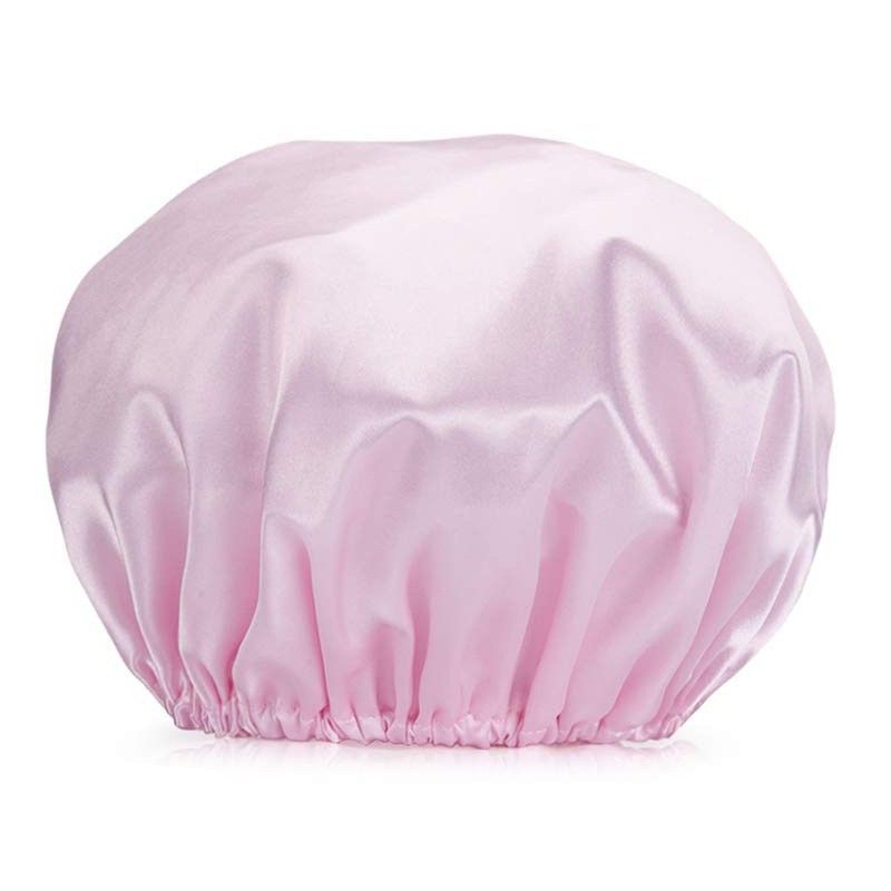 Waterdichte douchekap voor dames - herbruikbare dubbellaagse haarbescherming (elastisch en verstelbaar, universele pasvorm voor baden, zwemmen en spa)_voghion.com