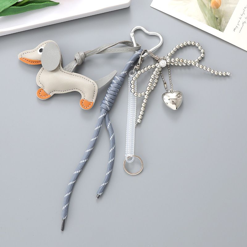 Miu Series Bag Plush Dachshund Dog Backpack Decoration High-end Woven Rope Keychain Pendant_voghion.com