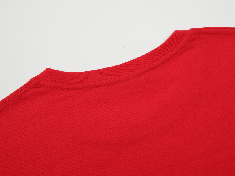 Herenkleding Lente en zomer grote rode letters Paars bedrukt basic heren- en dames T-shirt met korte mouwen ee_voghion.com