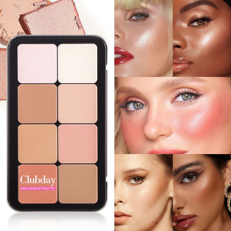 Blush rouge mat surligneur contouring tridimensionnel palette intégrée modification du contour maquillage du visage_voghion.com