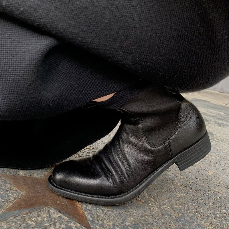 Handmade ~ Grape Mom Same British Style New Women Genuine Leather Martin Chimney Short Boots_voghion.com