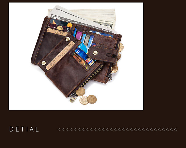 Luxury Desig Bifold Short Wallets Male Hasp Vintage Purse Coin Pouch Multi-functional Card Pocket Genuine Leathe Men Wallet RFID_voghion.com