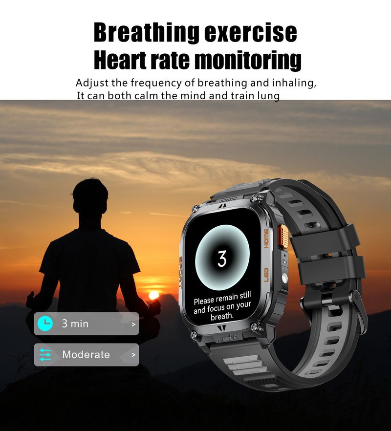 QX18 Smartwatch mit GPS und Bluetooth-Anrufen – 1,4-Zoll-TFT-Touchscreen, Herzfrequenz- und Blutdruckmessgerät, IP68 wasserdicht, 14-Tage-Akku_voghion.com