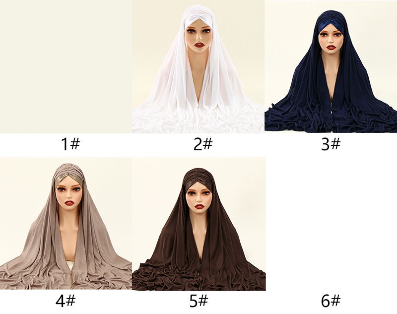 Sciarpe da donna, sciarpa lunga in cotone mercerizzato con cravatta plissettata, foulard coordinato per donna, Medio Oriente, Dubai_voghion.com