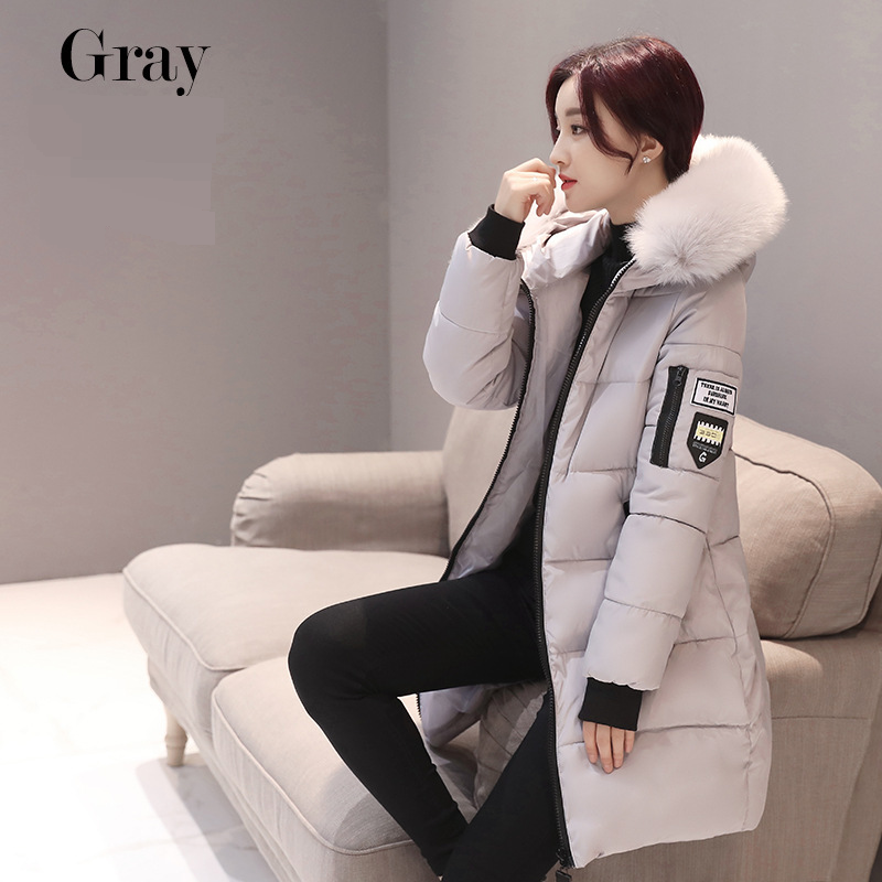 Women's Clothing new winter Korean style fashionable mid length cotton coat for women large size slim hooded coat women's cotton padded jacket_voghion.com
