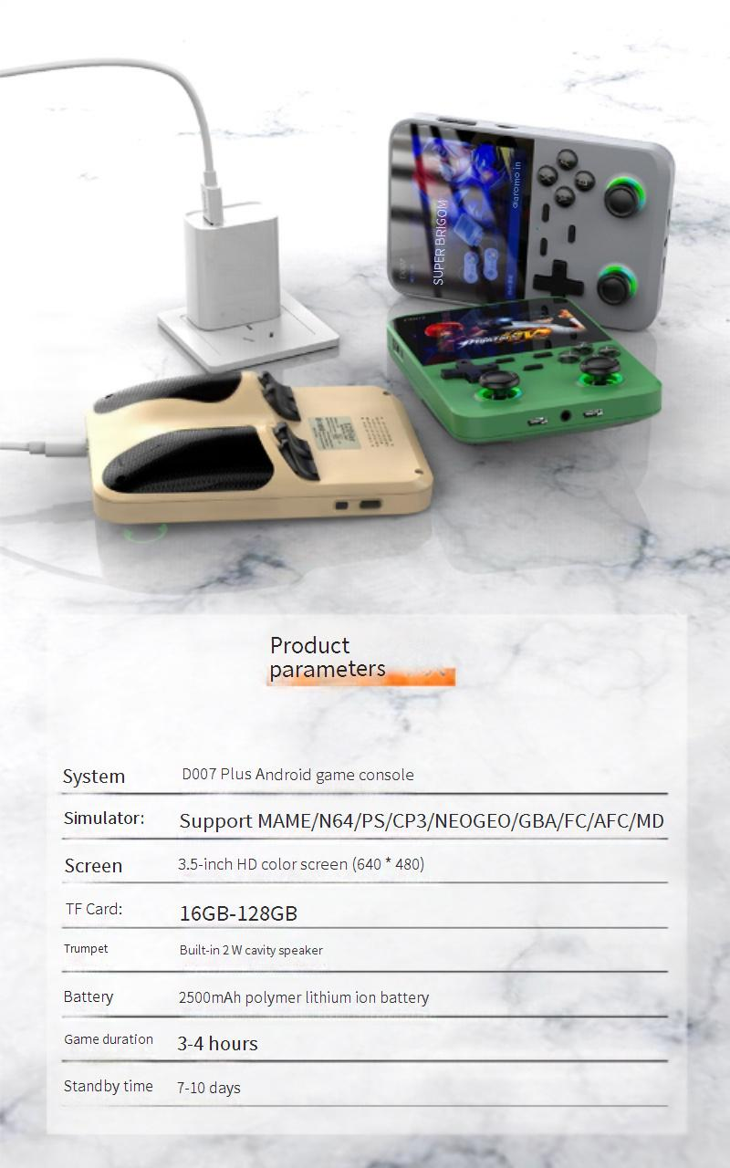 Video Game Consoles D007PLUS Nostalgic Retro Handheld Game Console Android System 3.5 Inch HD Large Screen_voghion.com