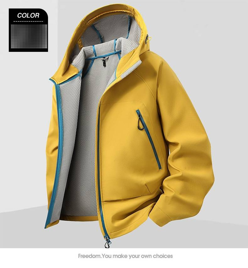 Leichte Softshelljacke für Herren und Damen – Winddichte, wasserdichte Outdoor-Sportjacke mit Kapuze zum Wandern, Skifahren, Camping_voghion.com