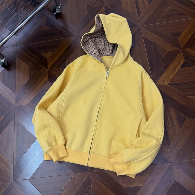 Felpa con cappuccio unisex con zip e motivo patchwork - Pullover Cleanfit pesante per uomo e donna | Giacca casual da streetwear_voghion.com