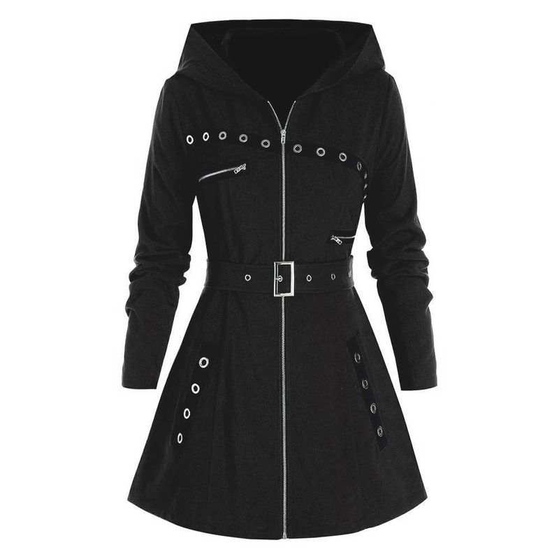 Giacca con cappuccio a maniche lunghe da donna, stile autunno e inverno 2021_voghion.com