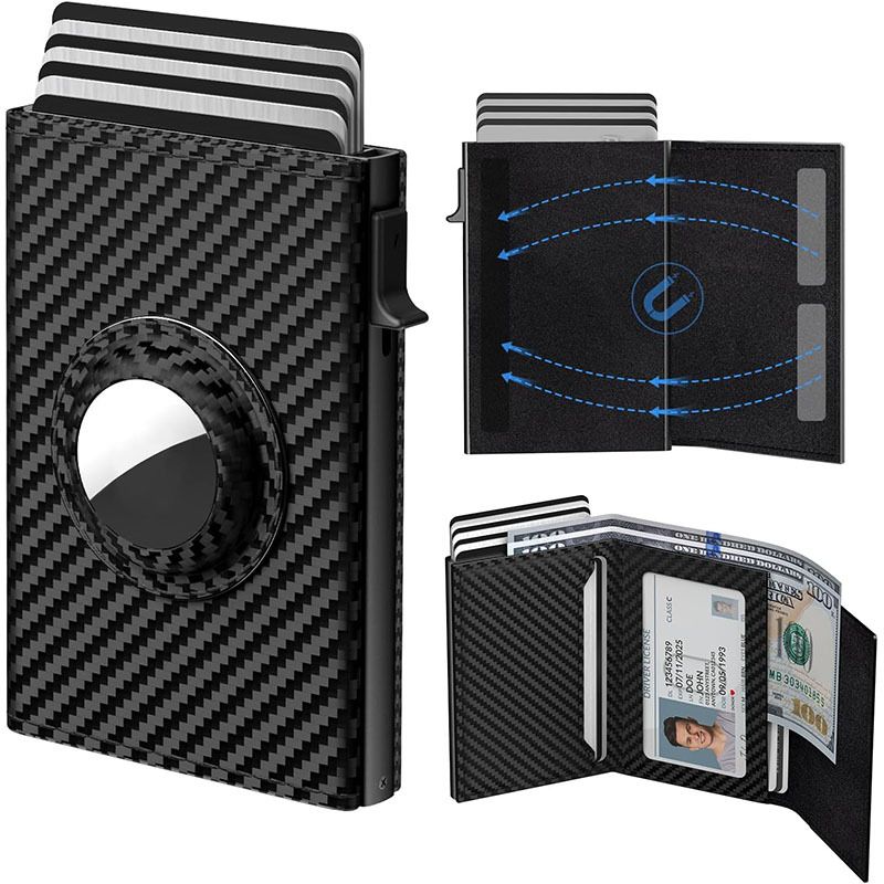 Microfiber Oil Wax Men's Wallet Tri-fold Rfid Anti-theft Brush Automatic Pop-up Card Bag_voghion.com