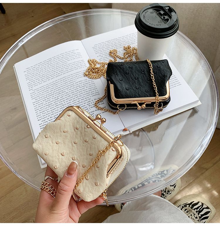 Torebka damska na jedno ramię, wzór strusia, mała torebka typu crossbody, tekstura popularna_voghion.com